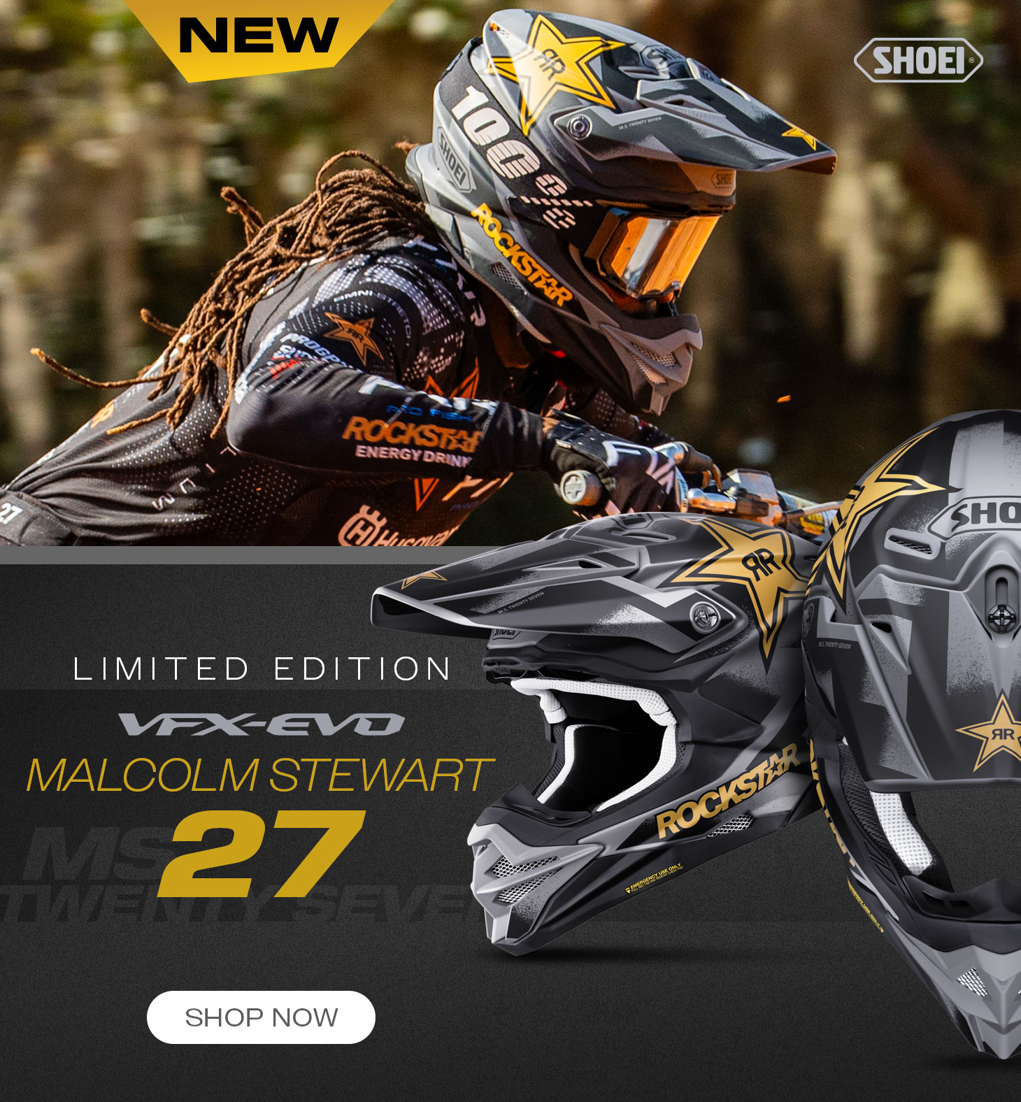 SHOEI VFX-EVO Malcolm Stewart 27 replica helmet